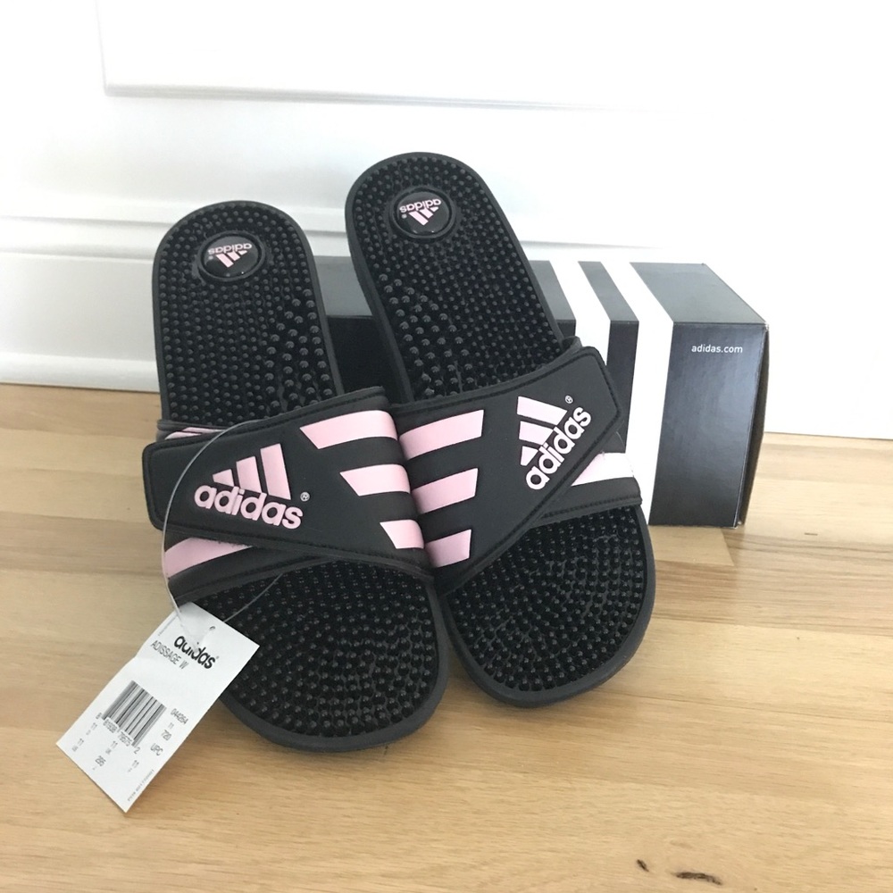 Pink adidas slides size 11